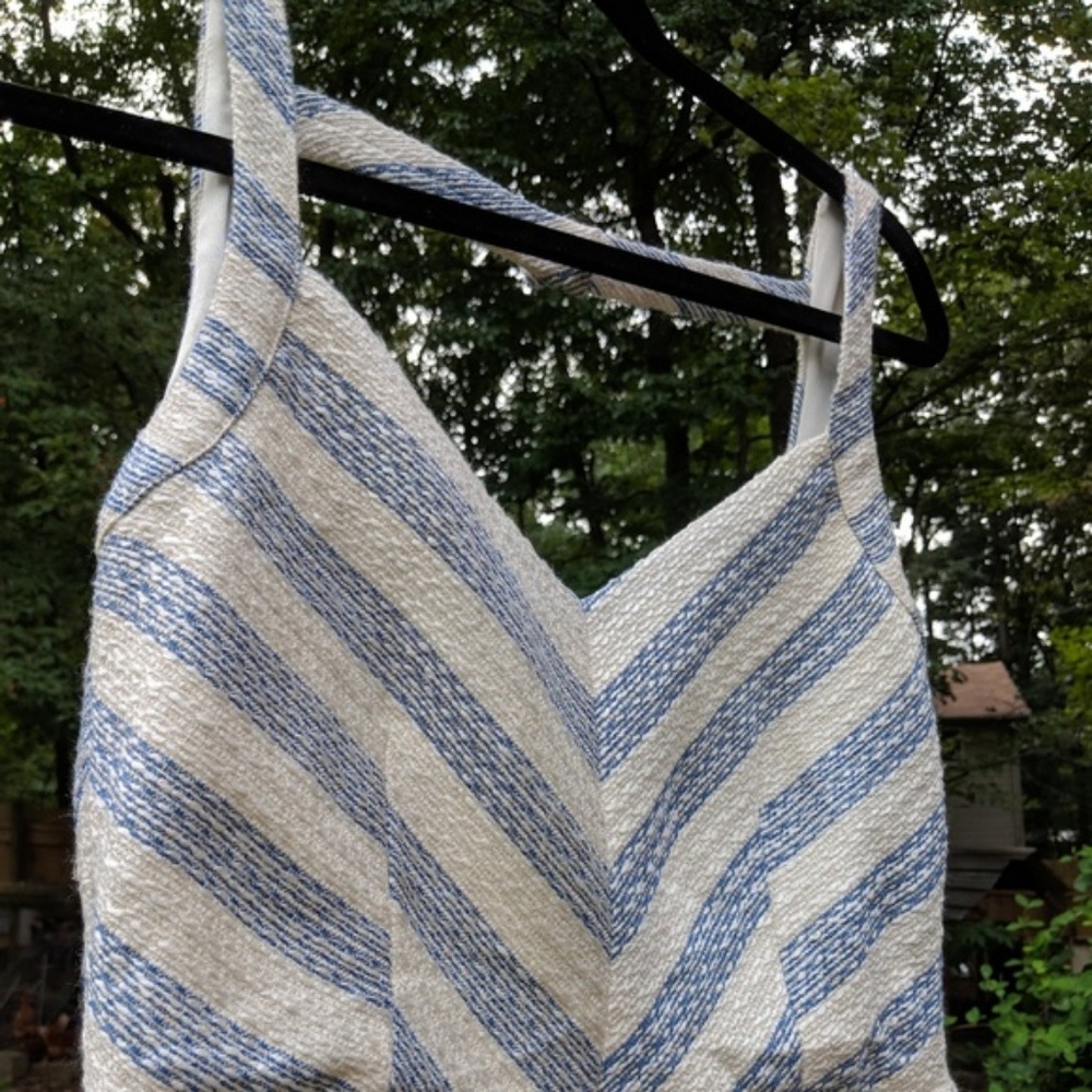 NWOT Line & Dot Blue and white striped dress Sz S - Picture 3 of 8